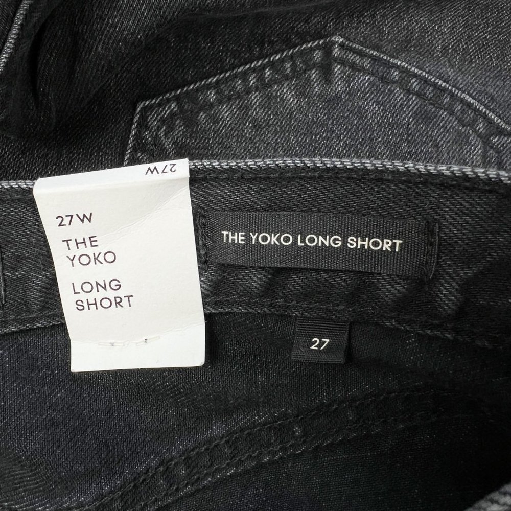 New Aritzia Denim Forum The Yoko Mid Thigh Shorts High-Waisted Long Jean Cut-Off - Picture 9 of 11